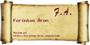 Forintos Áron névjegykártya
